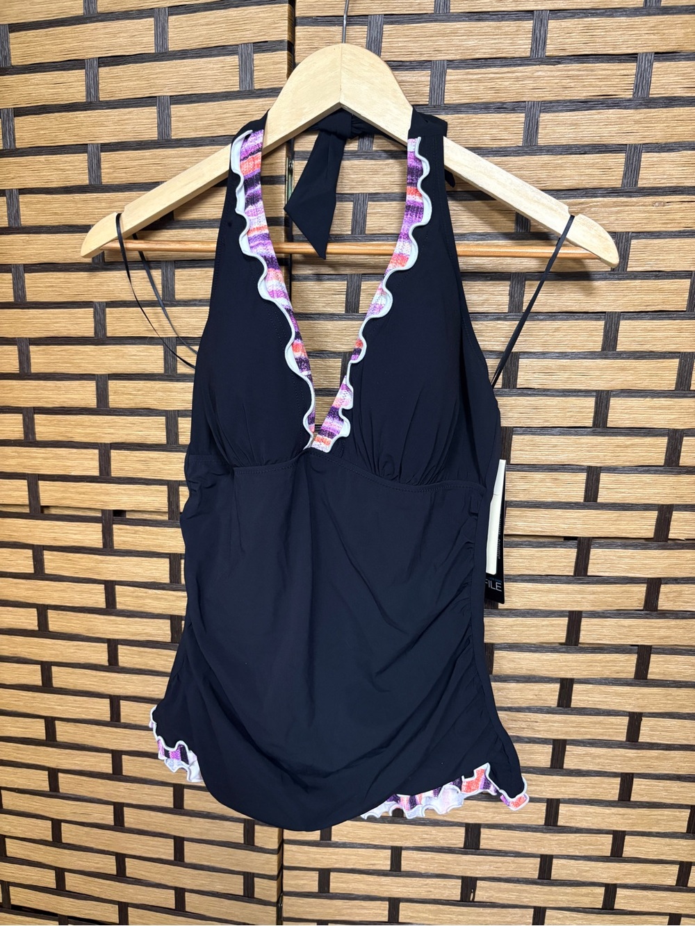 Gottex black swim top size 12
